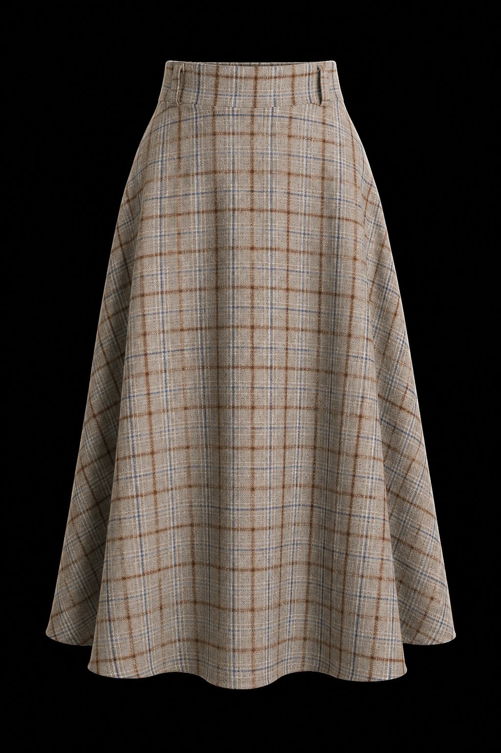 Academia Checked Skirt Grey/Blue/Camel