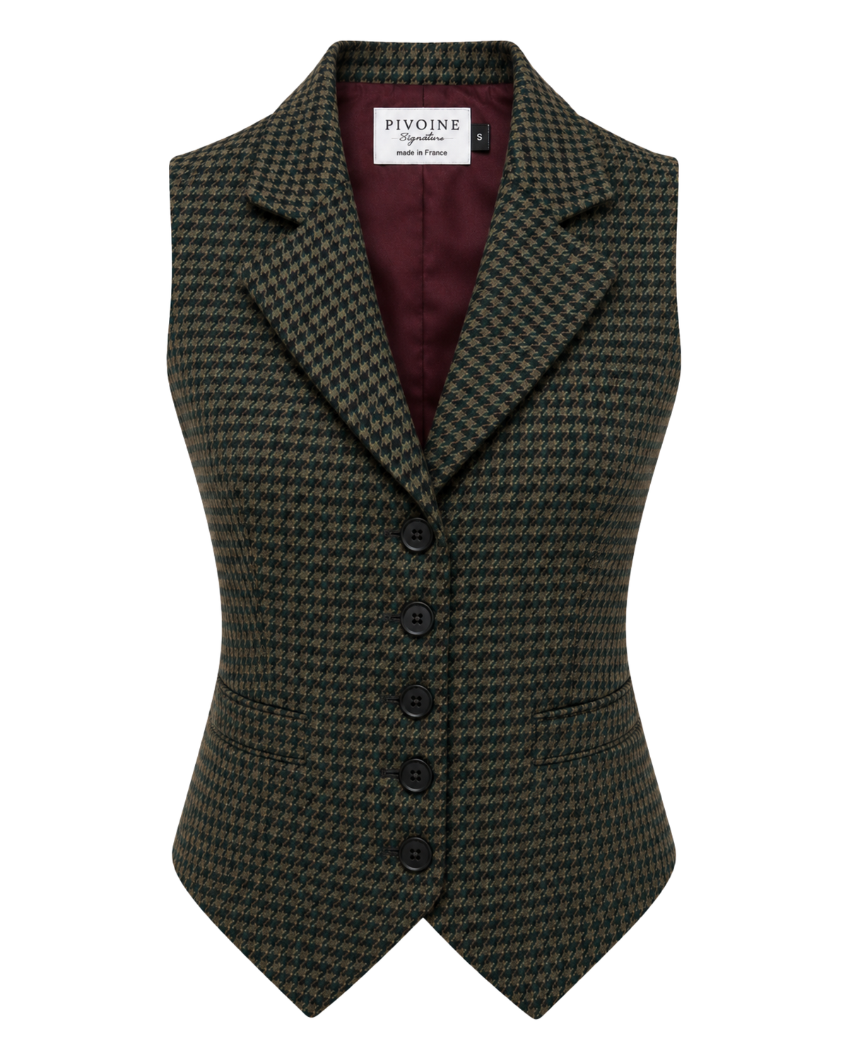 Jacke mit Hahnentrittmuster, Bordeaux/Grün