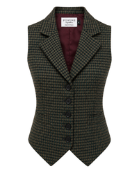 Jacke mit Hahnentrittmuster, Bordeaux/Grün