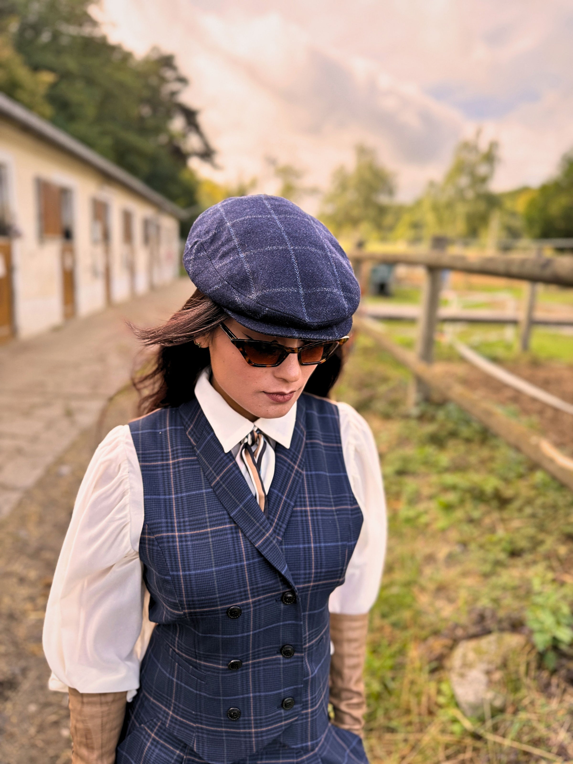 Béret Paddington Carreaux Bleu