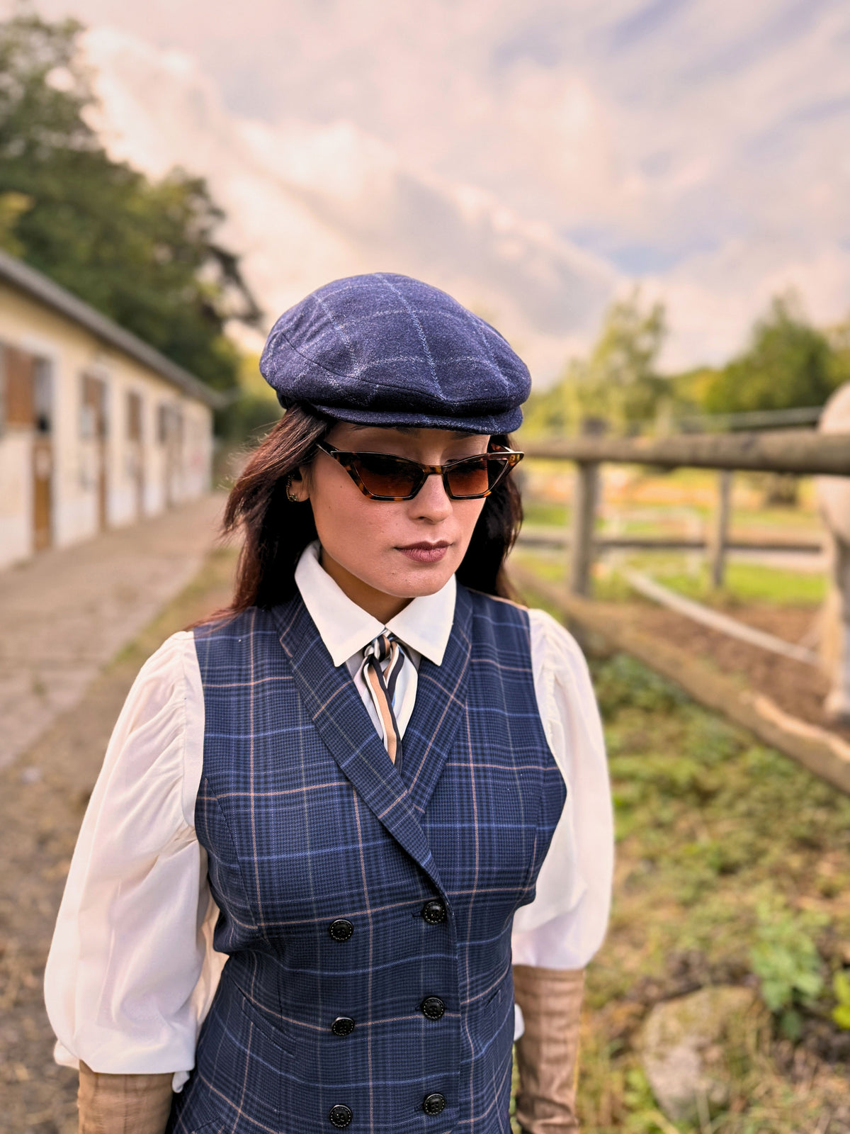 Béret Paddington Carreaux Bleu