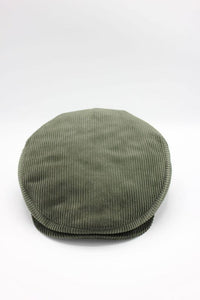 Khaki Velvet Peaky Beret