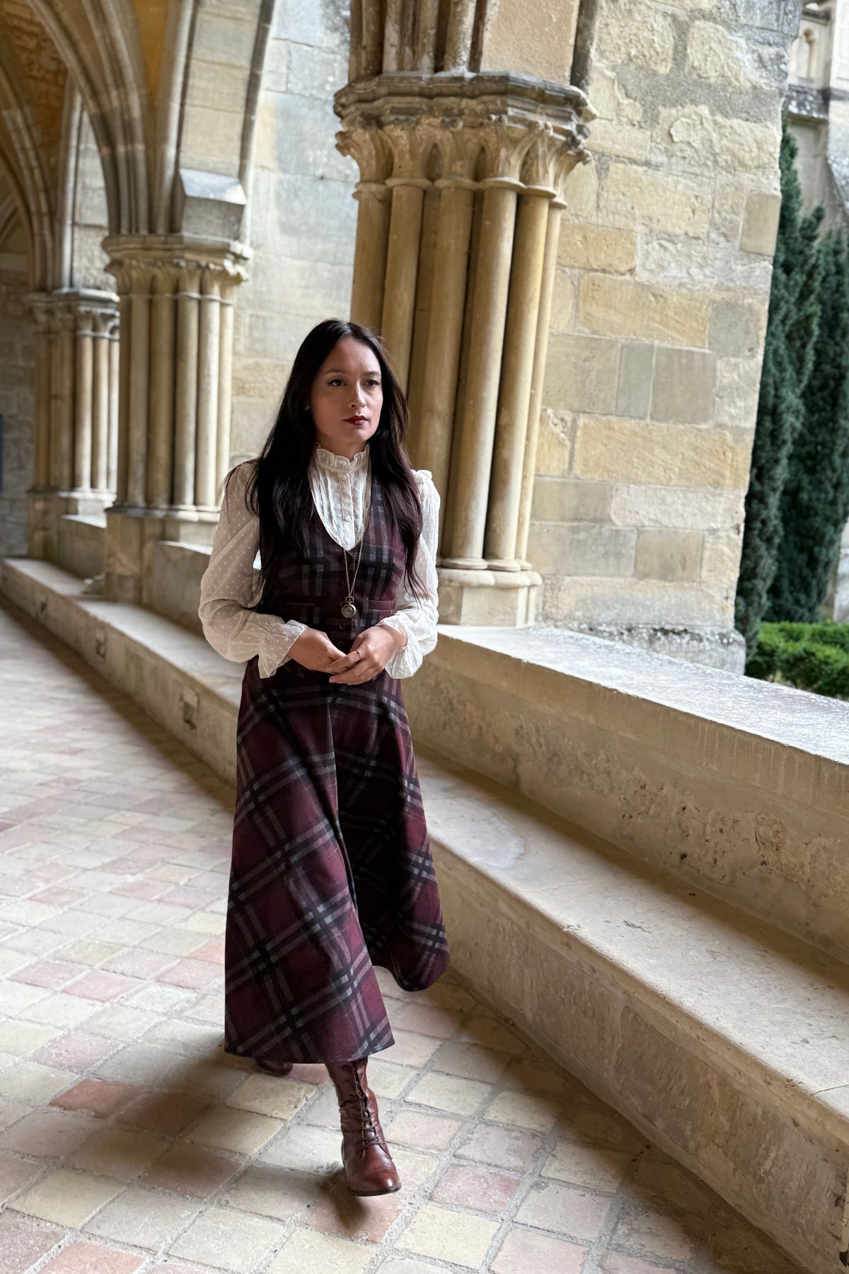 Jupe Academia Tartan Bordeaux