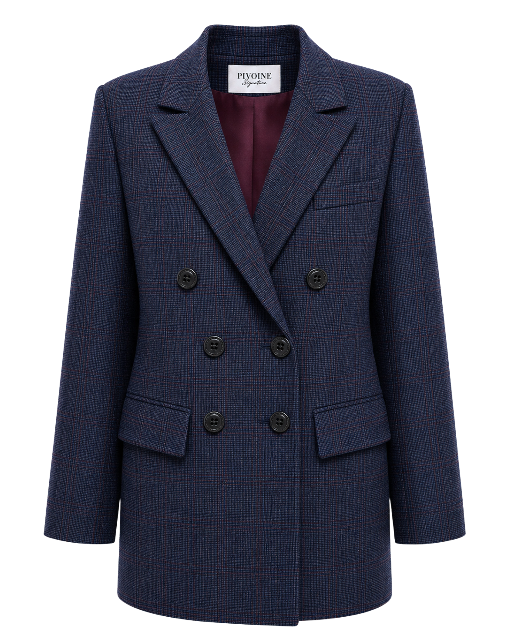 Veste Peaky Carreaux Marine/gris/Bordeaux