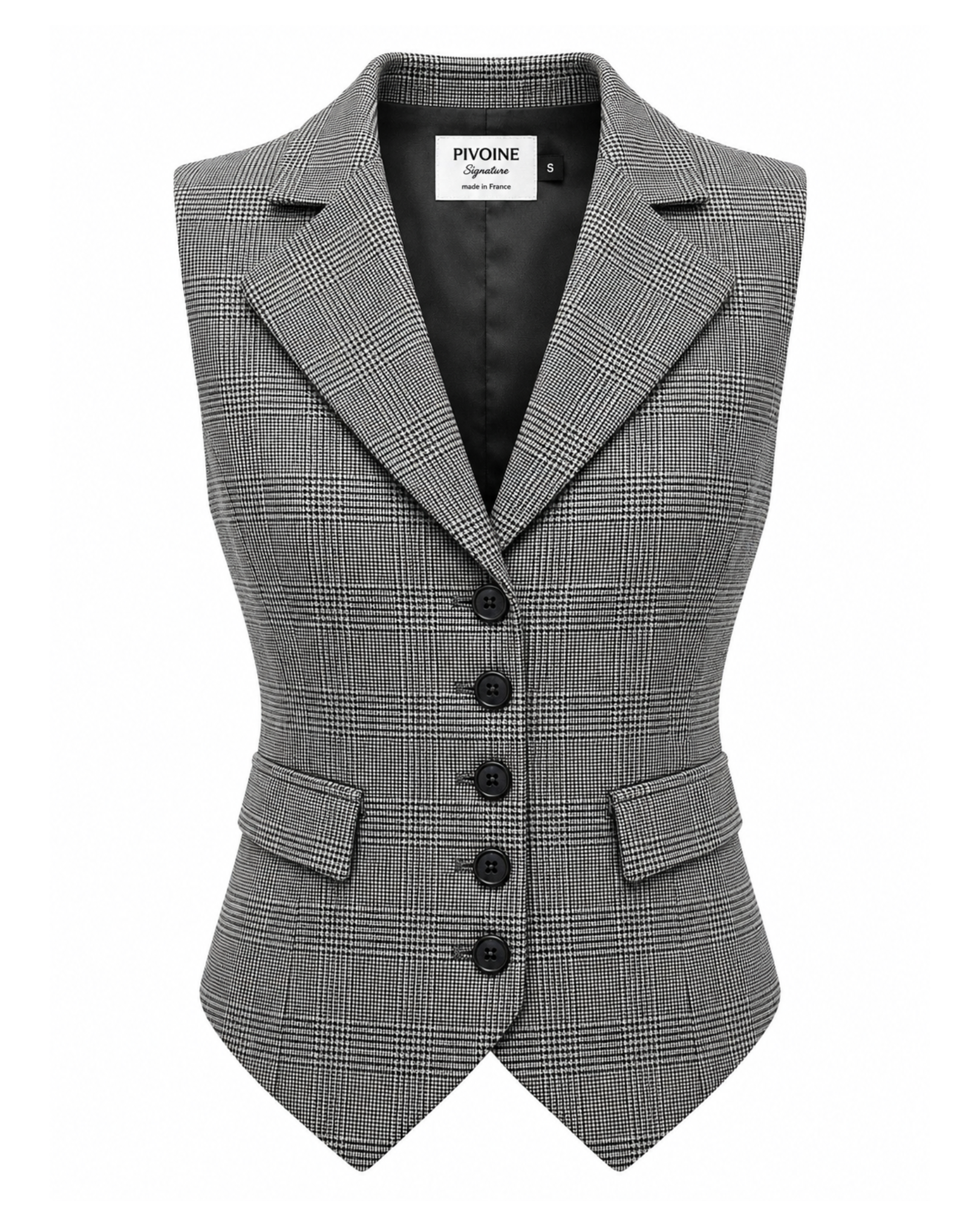 Schwarze und weiße Prince of Wales Peaky Jacket