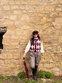 Gilet Paddington Bordeaux/Blanc