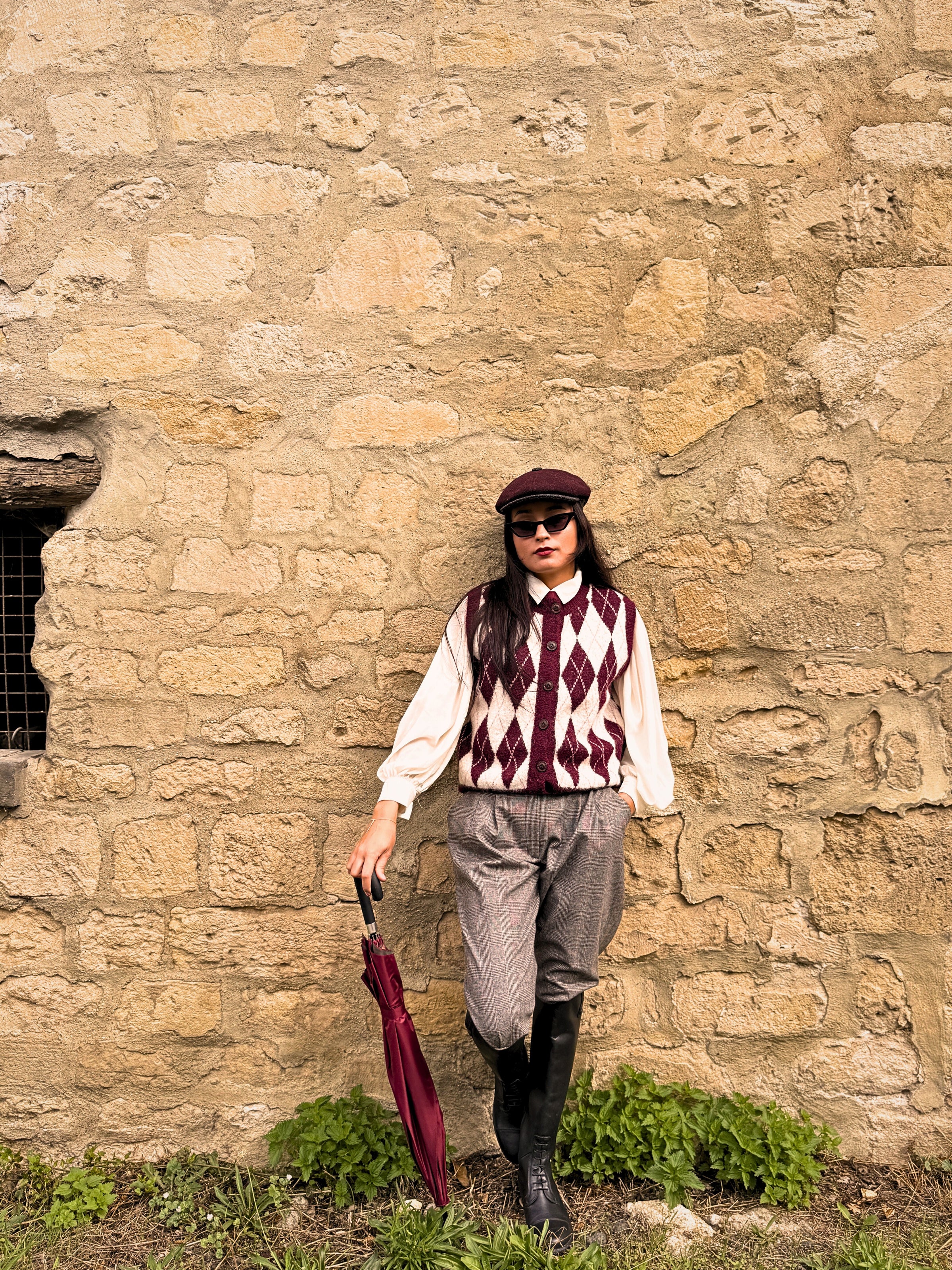 Gilet Paddington Bordeaux/Blanc