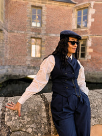 Veston Paddington Pied de Poule Bleu