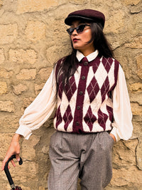 Gilet Paddington Bordeaux/Blanc