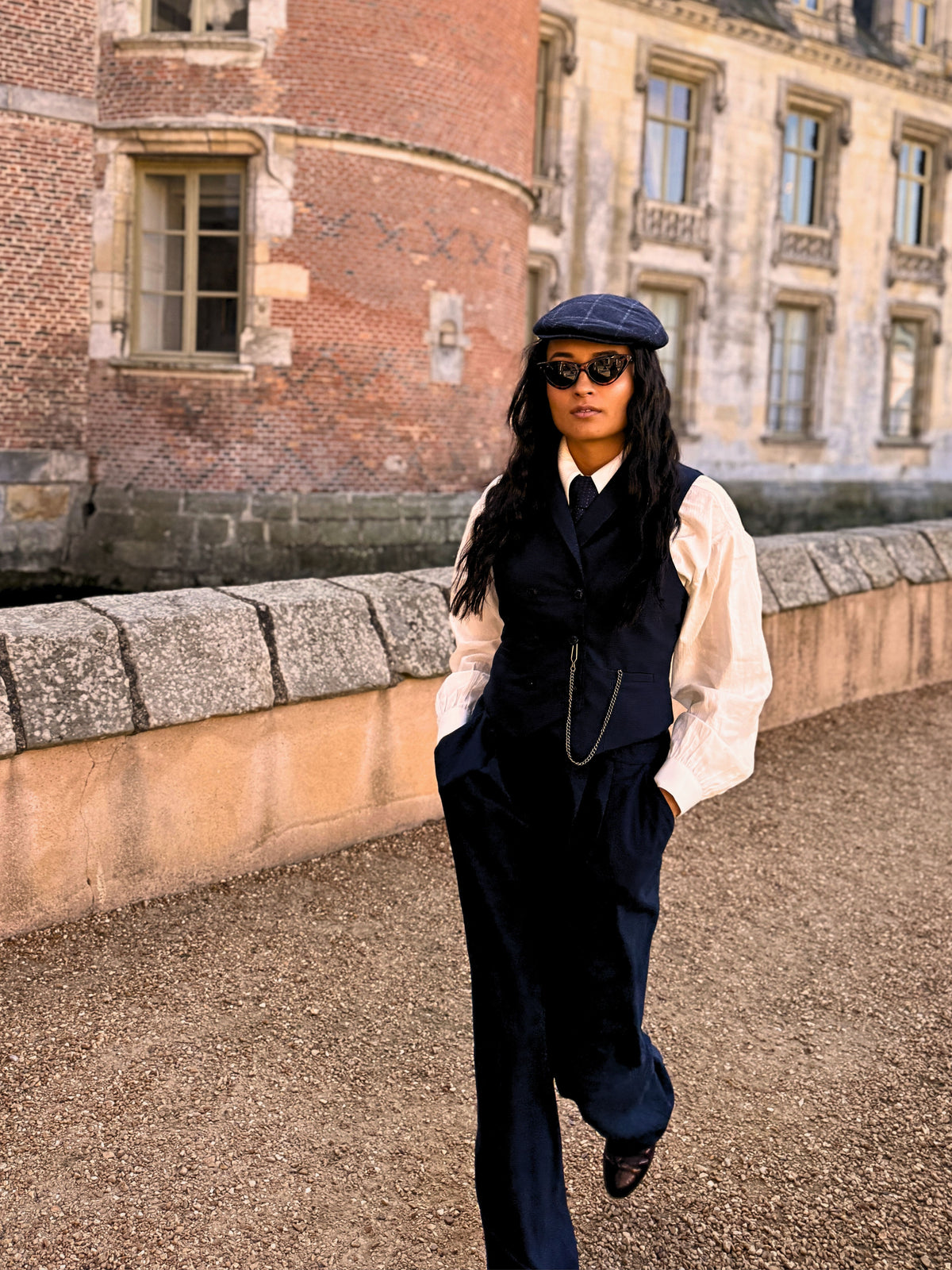 Veston Paddington Pied de Poule Bleu