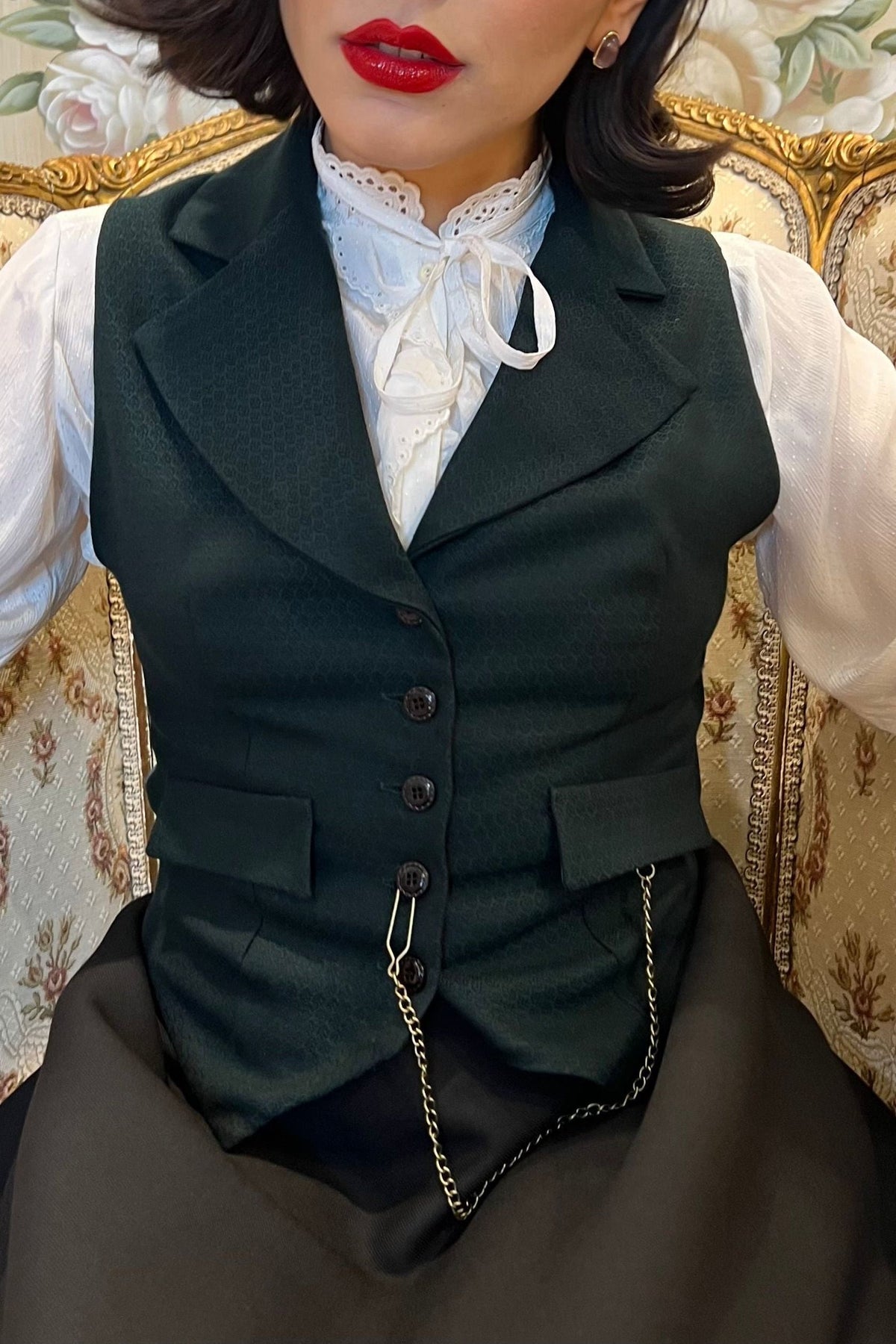 Veston Peaky Vert texturé