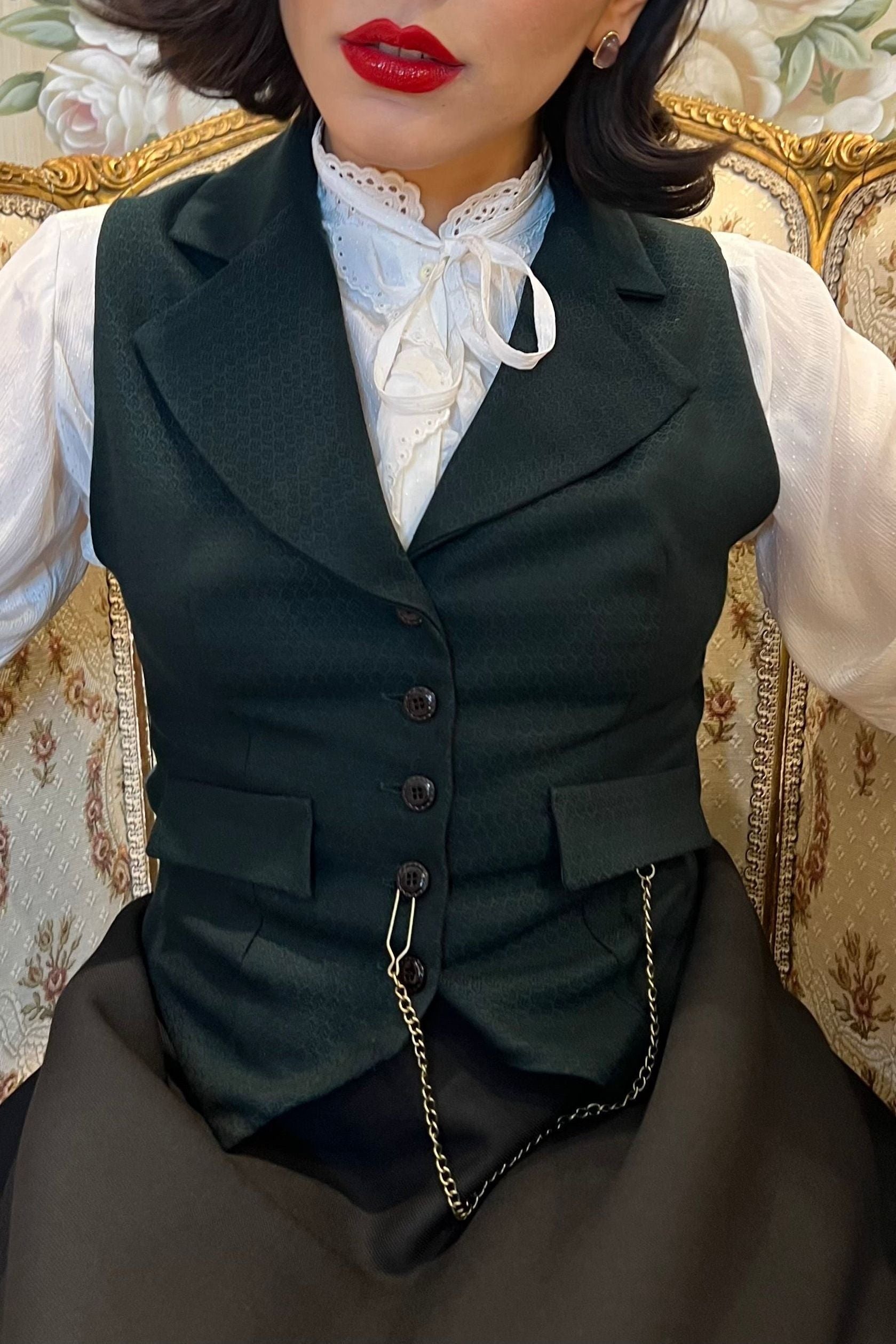 Veston Peaky Vert texturé