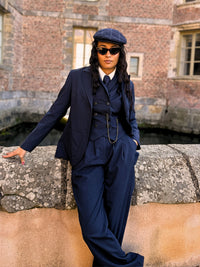 Pantalon Paddington Pied de Poule Bleu