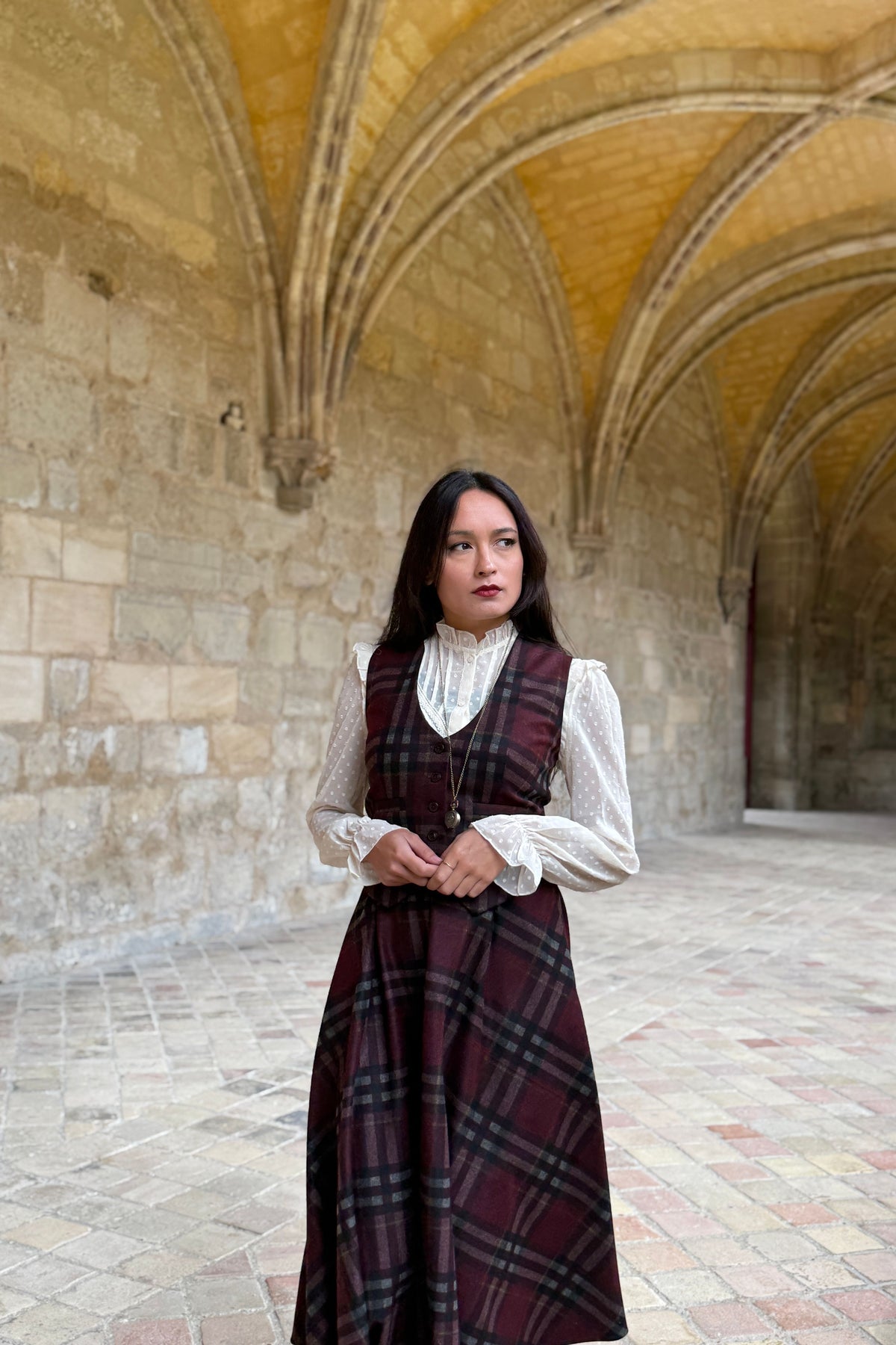 Jupe Academia Tartan Bordeaux