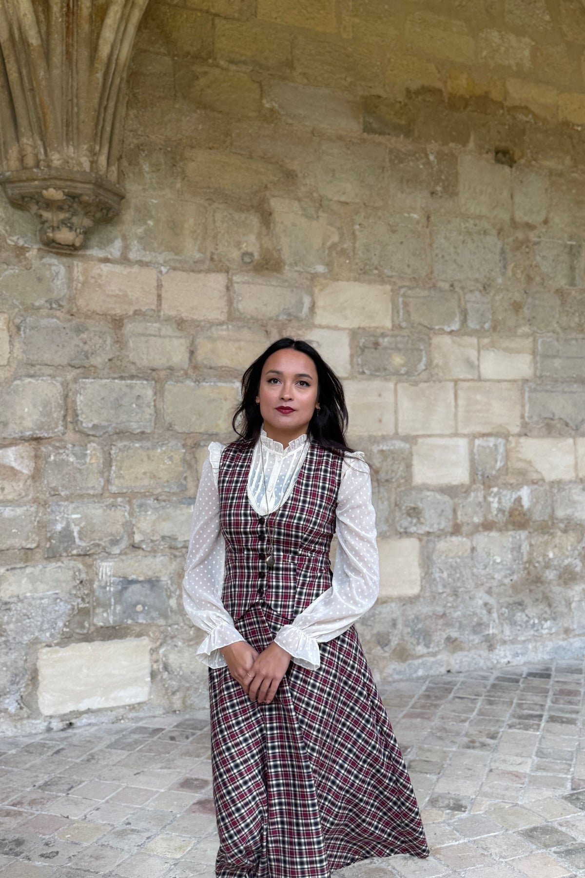 Jupe Academia Tartan Framboise/Noir