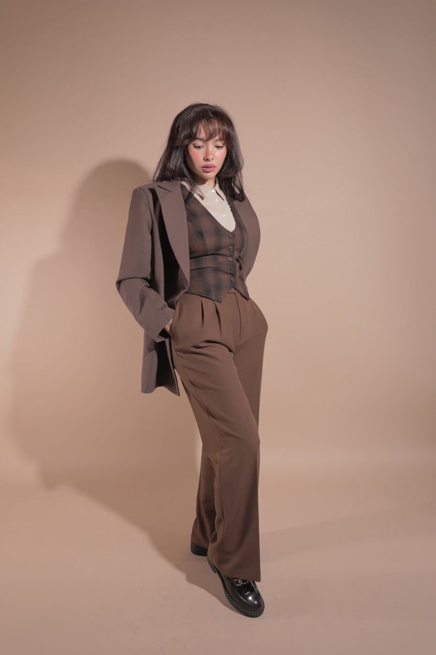 Académia Checkered Jacket Brown/Black