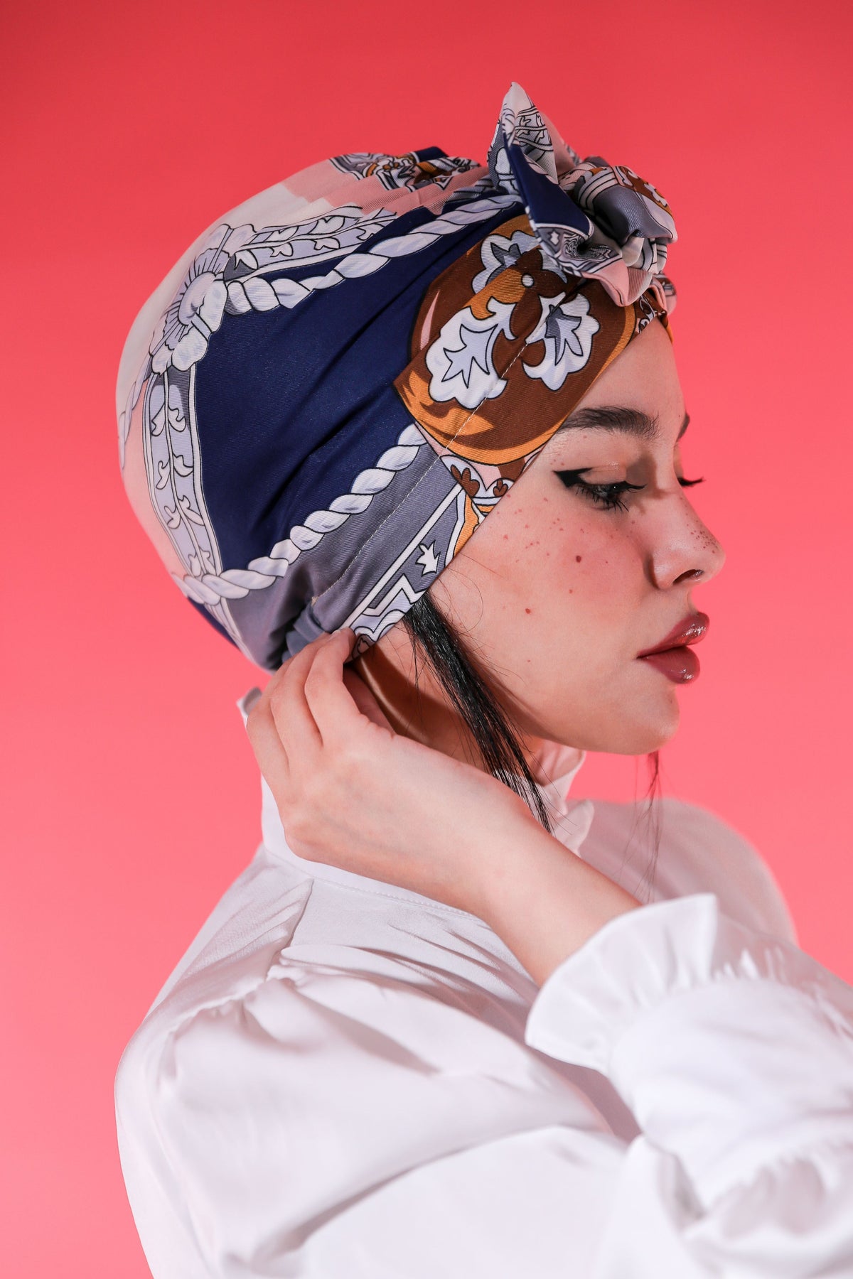 Turban A Enfiler Gris Rose