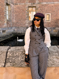 Veston Paddington Prince de Galles Gris/ Bordeaux