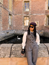 Veston Paddington Prince de Galles Gris/ Bordeaux