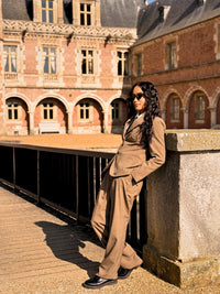 Pantalon Paddington Prince de Galles Marron