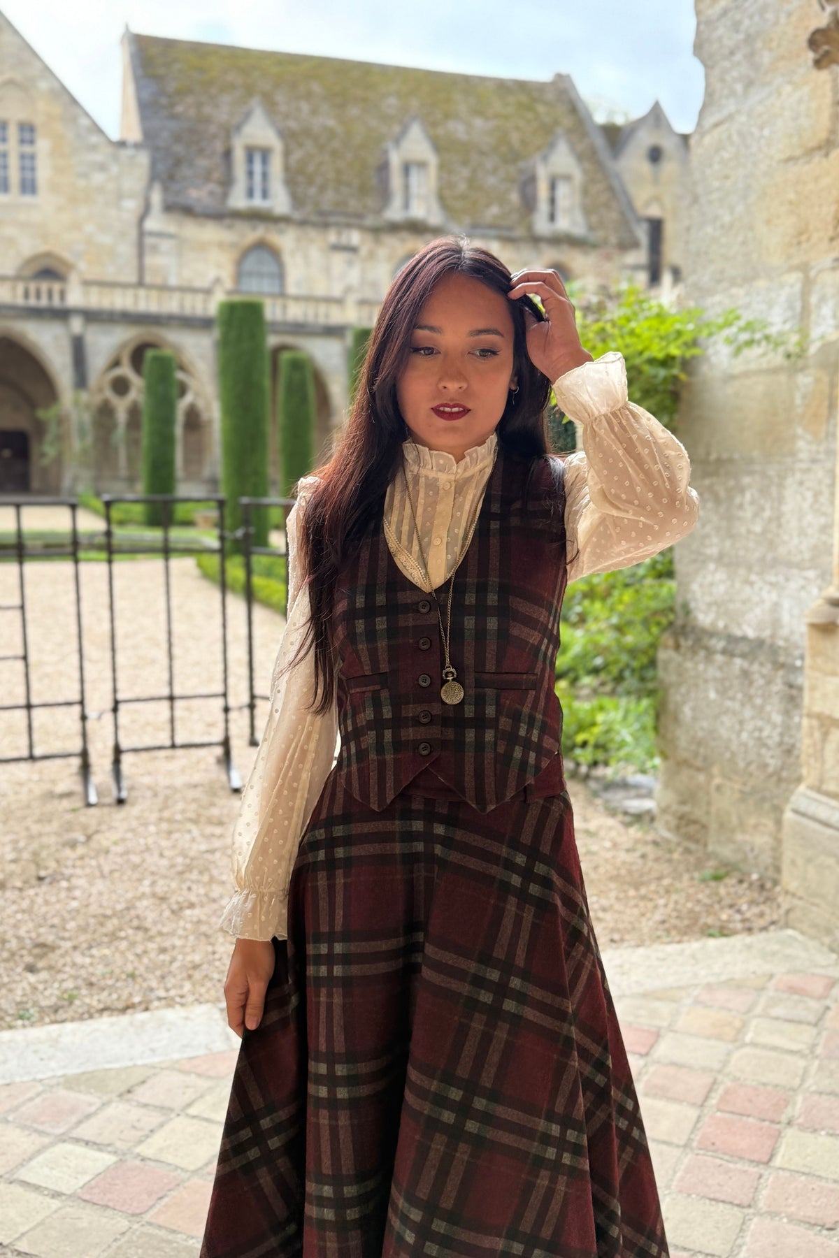 Jupe Academia Tartan Bordeaux