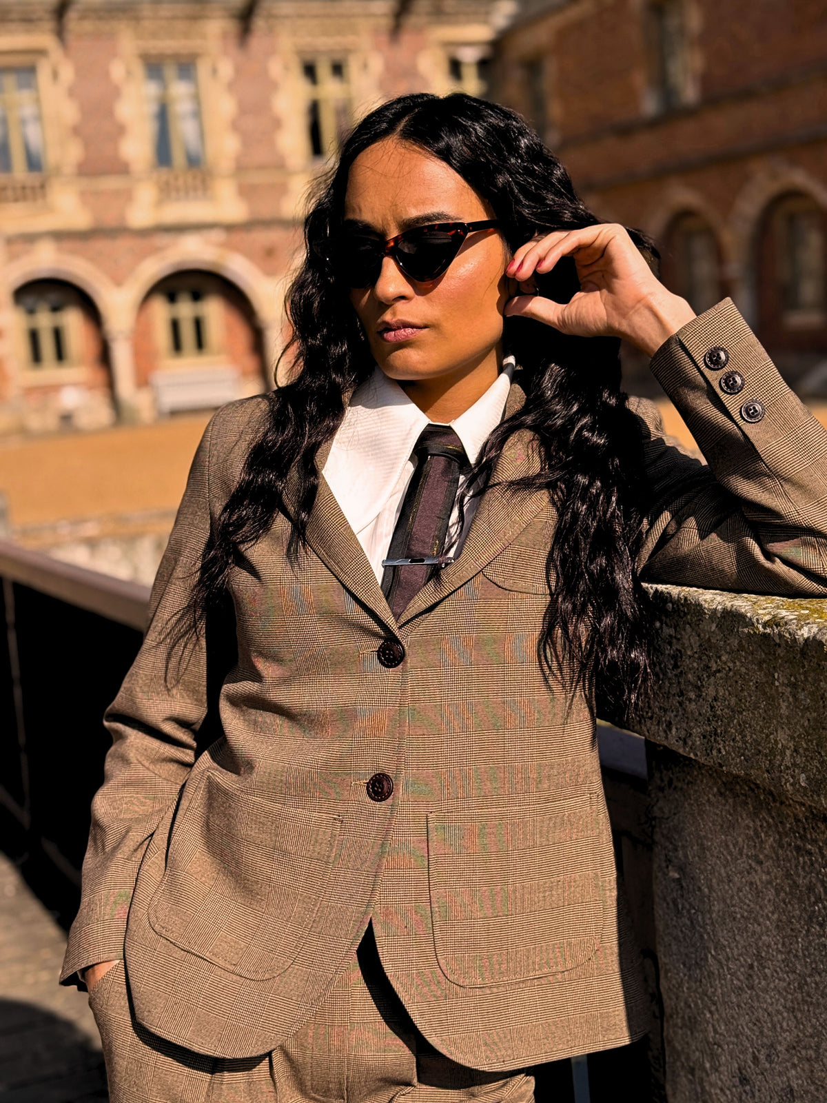 Veste Paddington Prince de Galles Marron