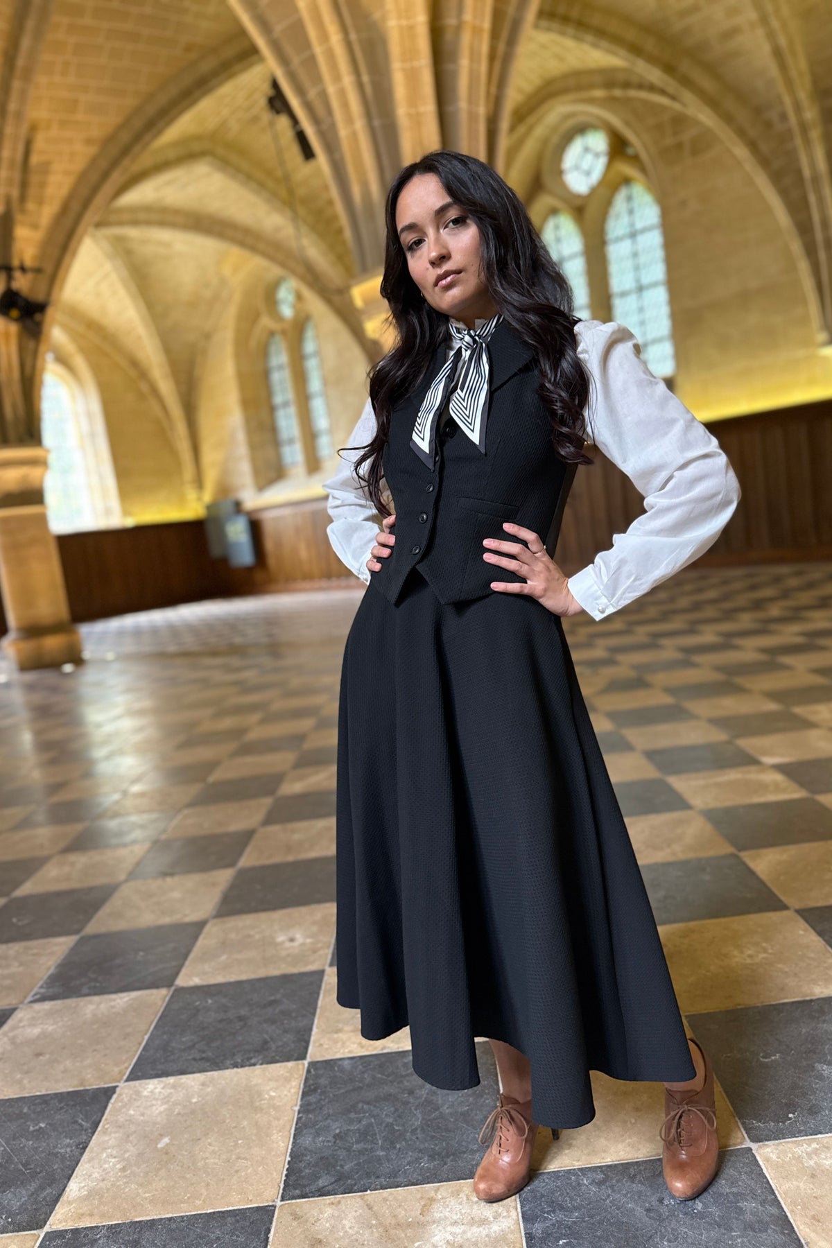 Jupe Académia texturée Noire