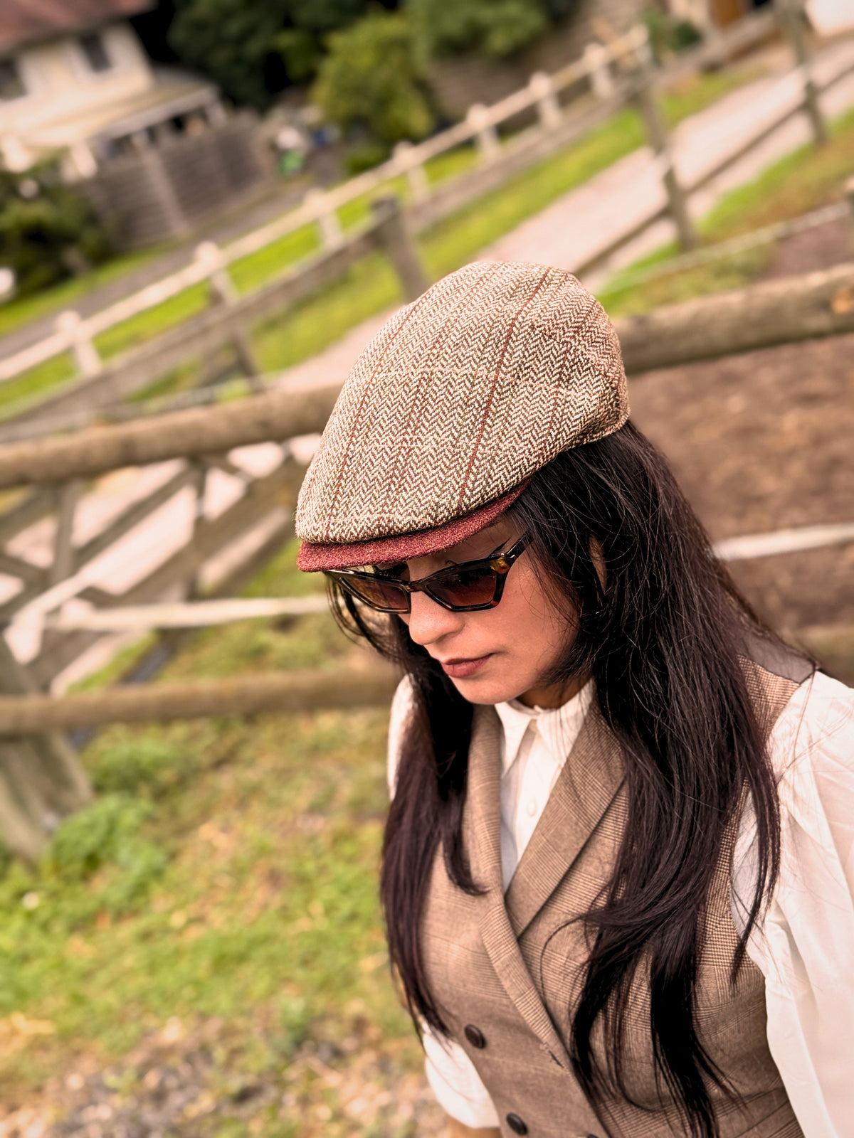 Béret Paddington Chevron Camel/Brick