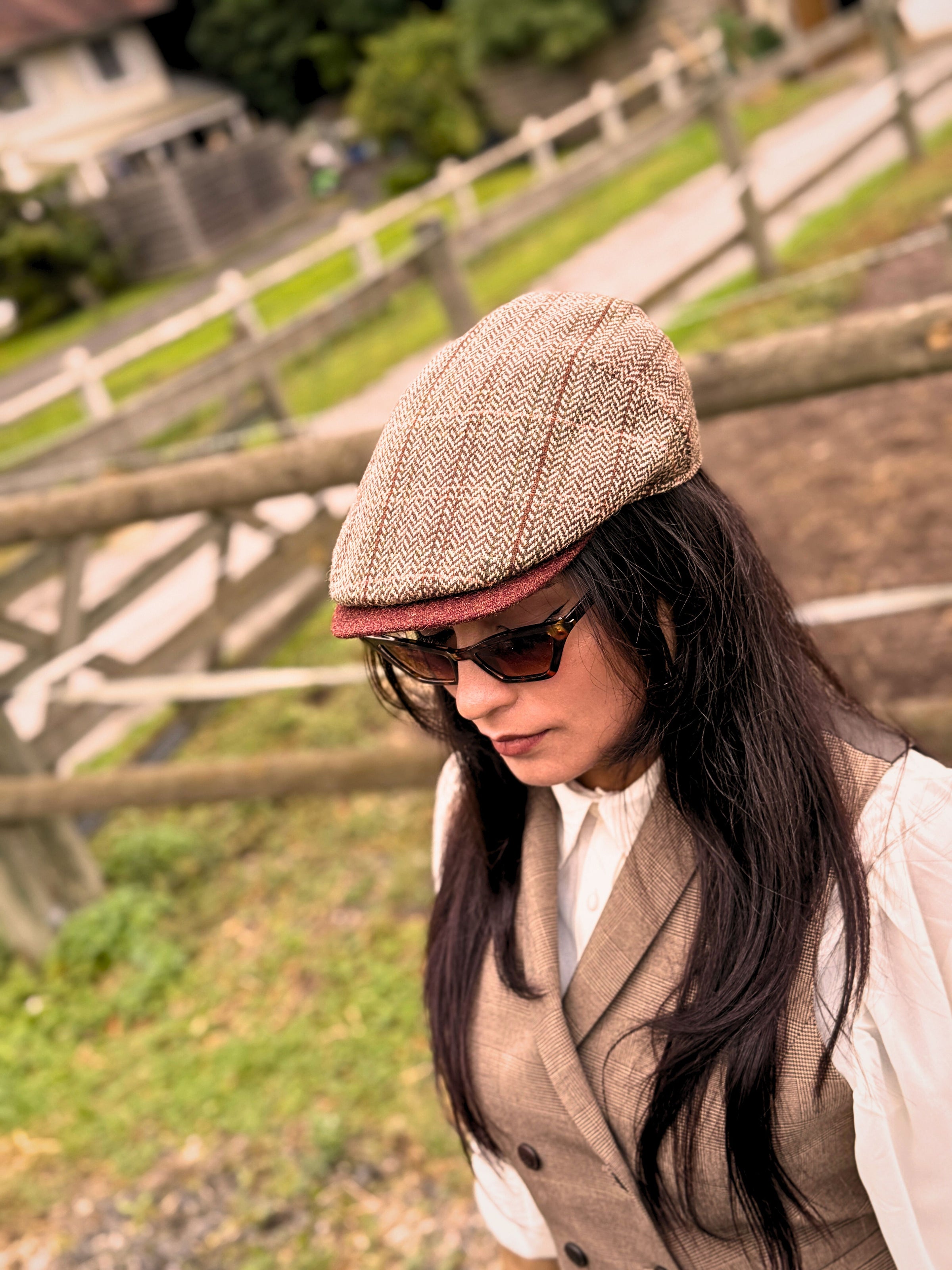 Béret Paddington Chevron Camel/Brick