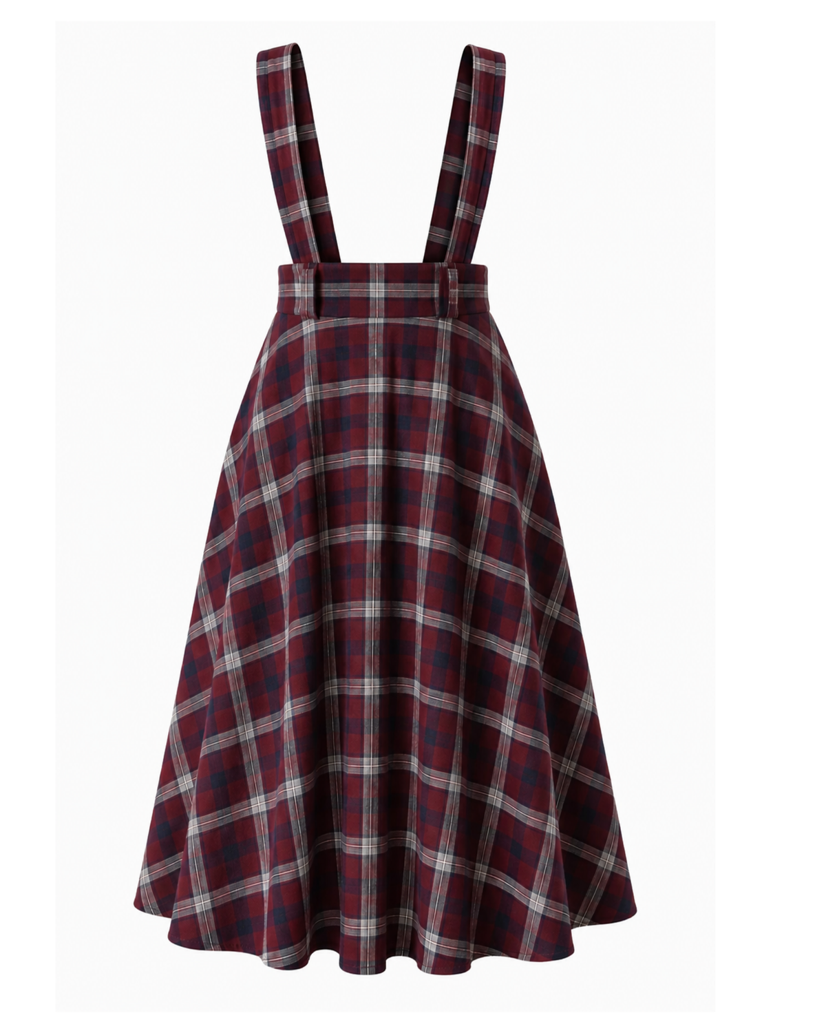 Academia Checked Skirt Burgundy/Navy