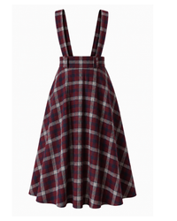 Academia Checked Skirt Burgundy/Navy