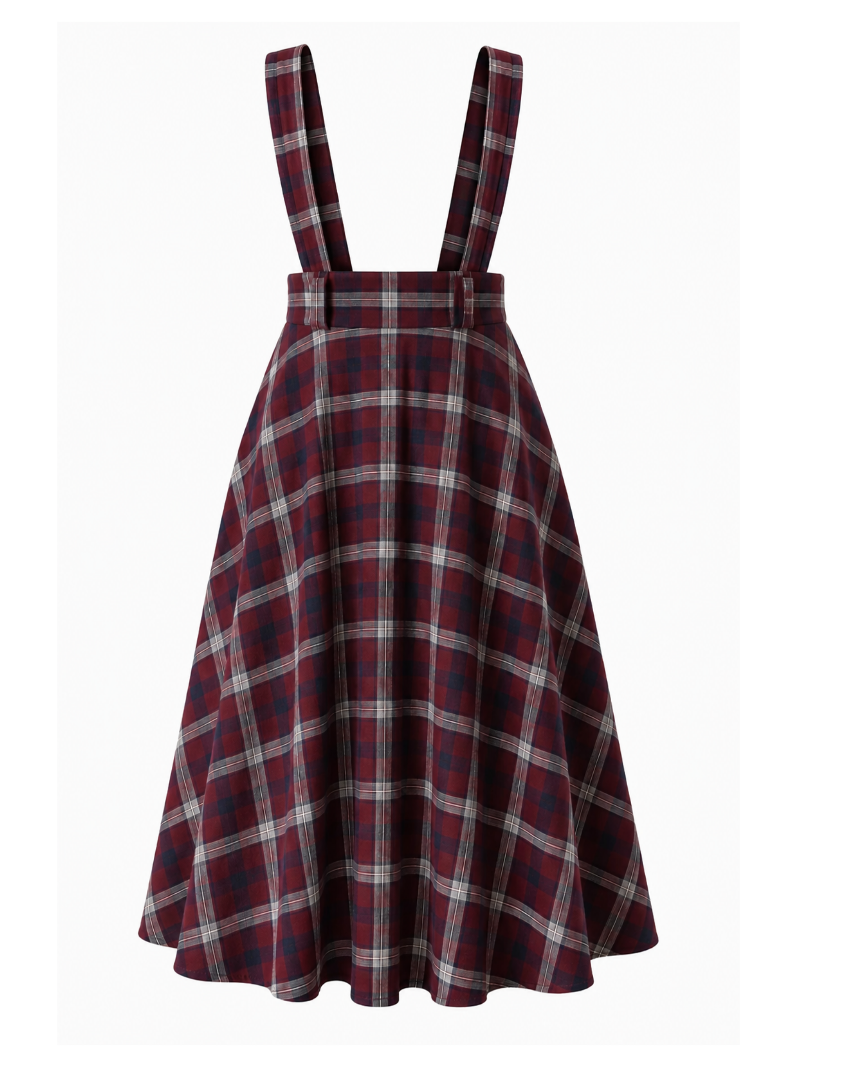 Academia Checked Skirt Burgundy/Navy