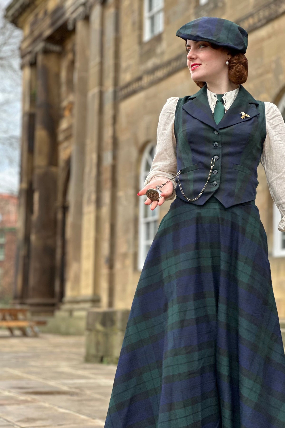Academia Green Tartan Skirt