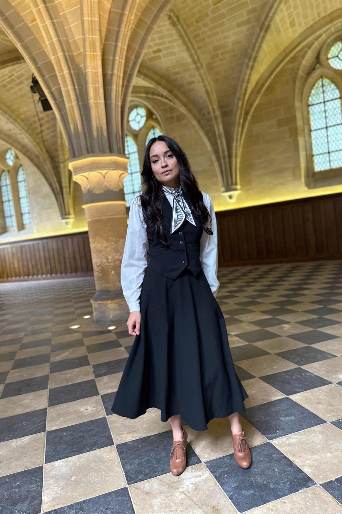 Jupe Académia texturée Noire