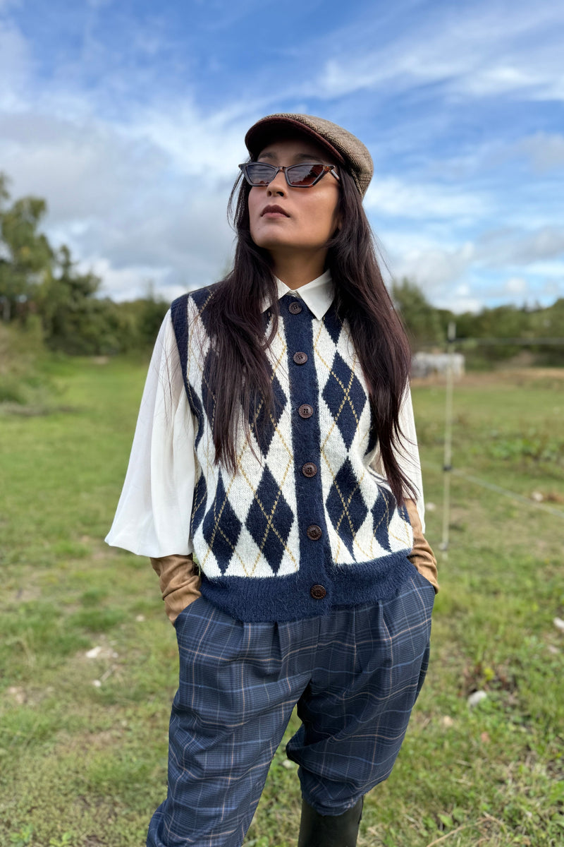 Gilet Paddington Bleu/Blanc