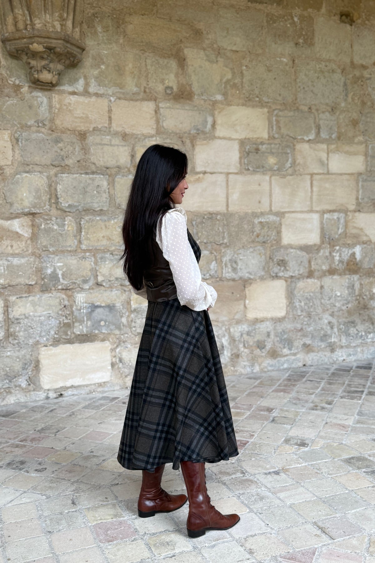 Jupe Academia Tartan Vert kaki