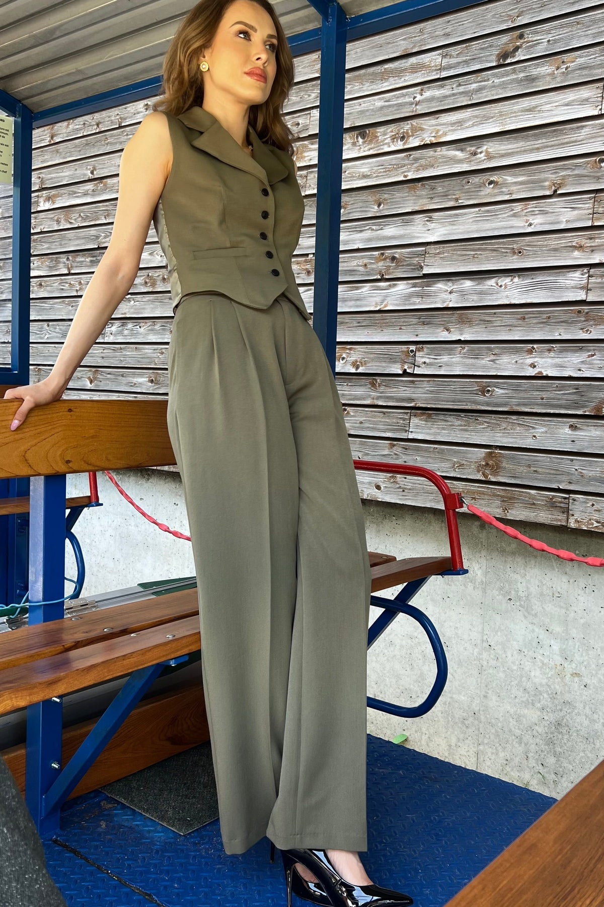 Olive Green Constance Trousers