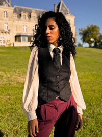 Veston Academia Tweed Noir