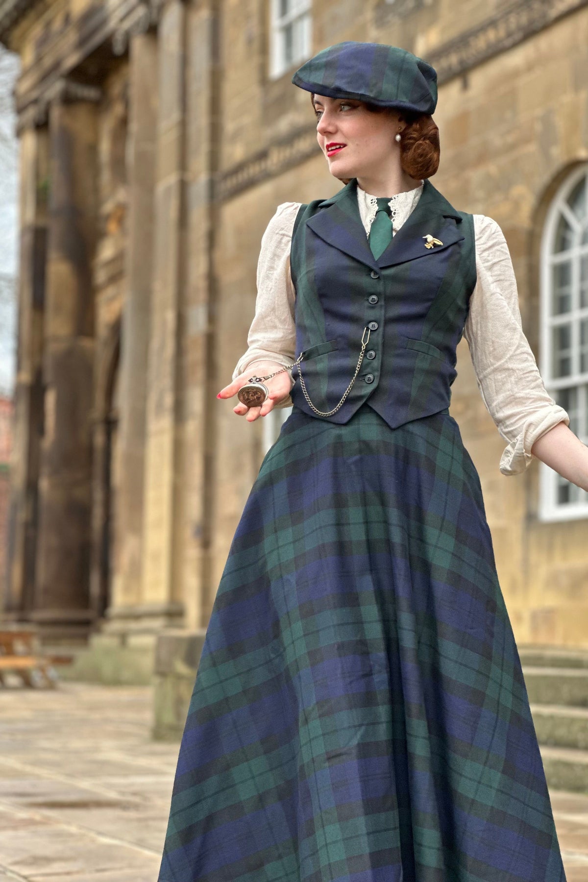 Academia Green Tartan Skirt