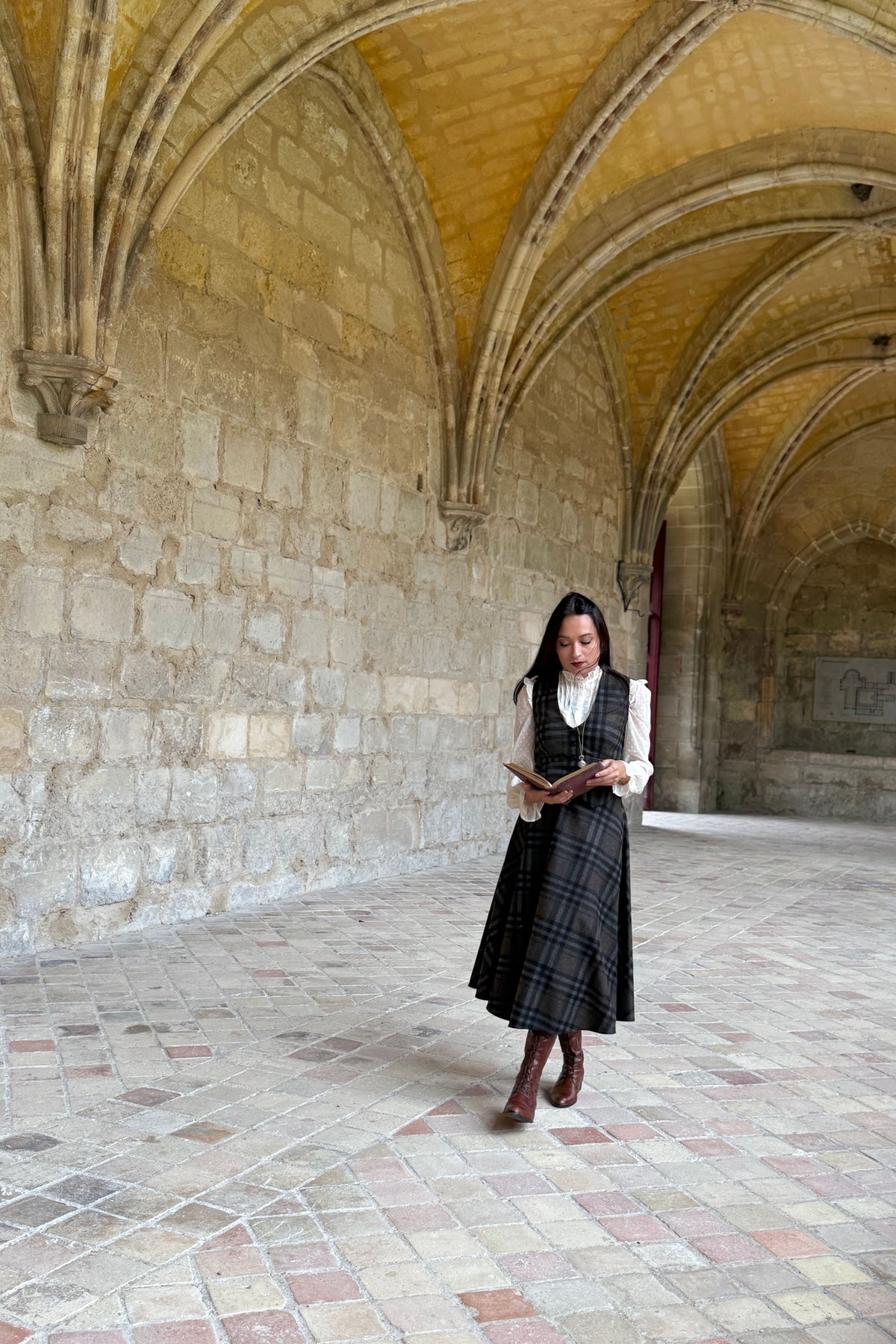 Jupe Academia Tartan Vert kaki