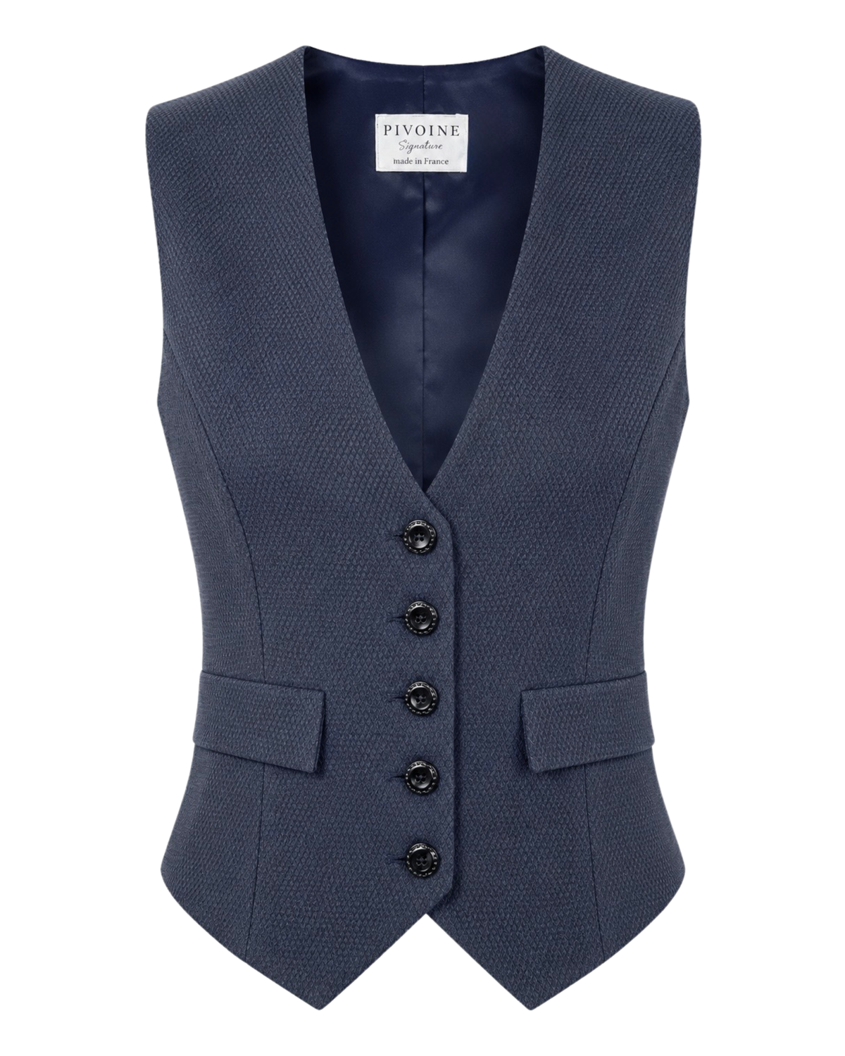 Academia Strukturierte blaue Baumwolljacke