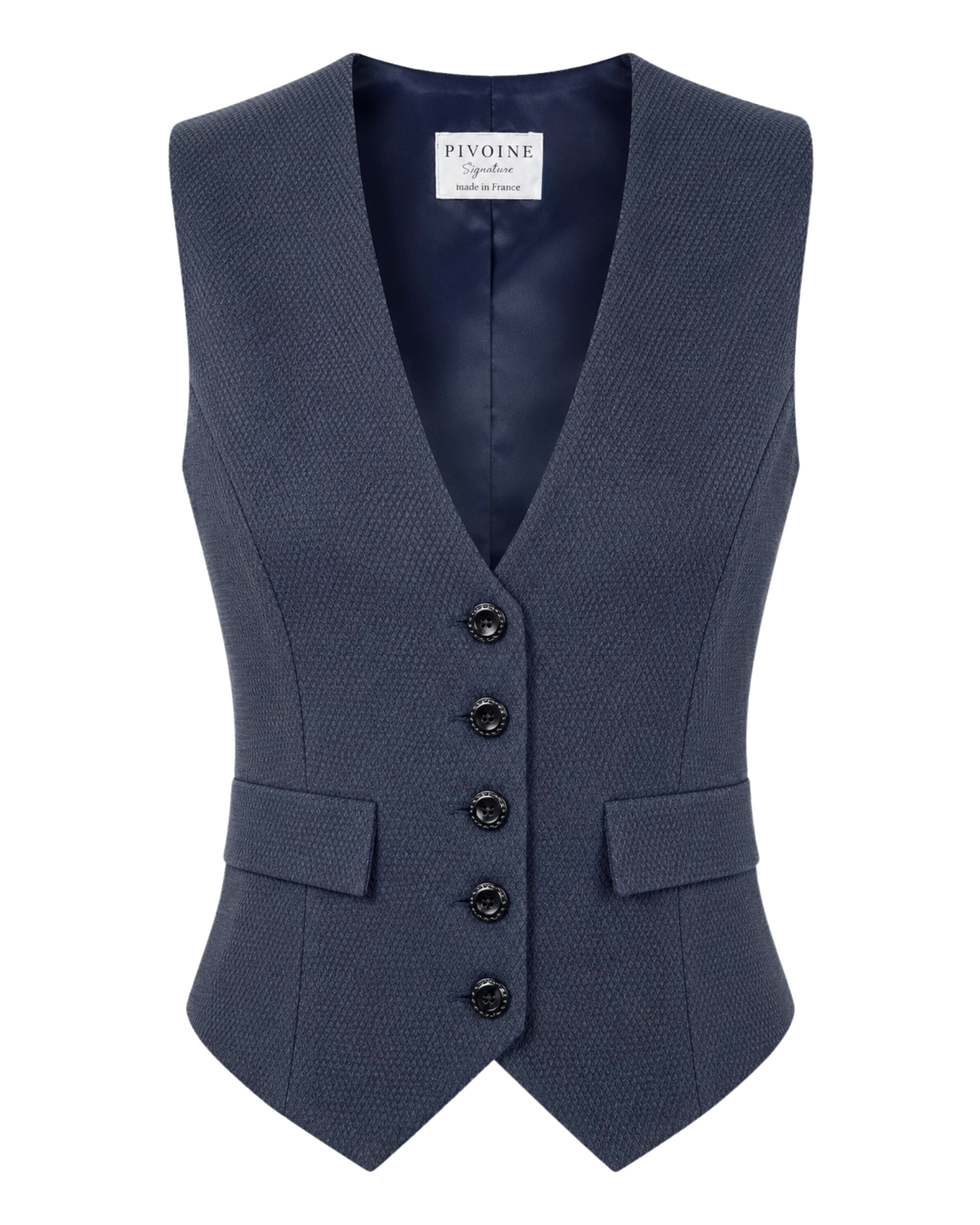 Academia Strukturierte blaue Baumwolljacke