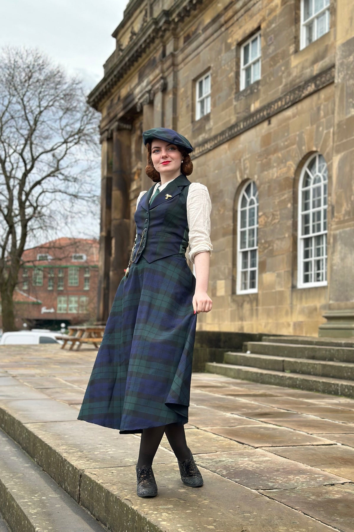 Academia Green Tartan Skirt