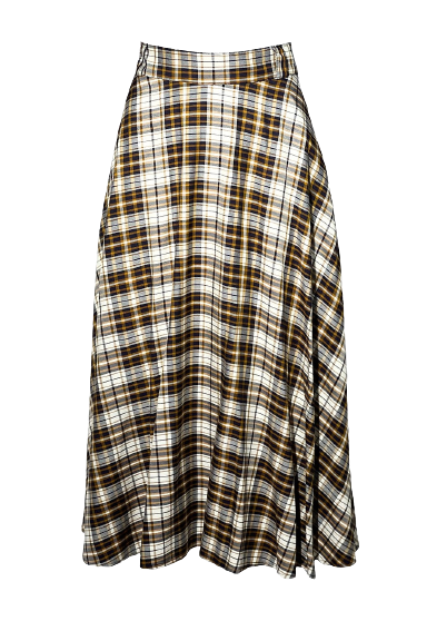 Jupe Académia Carreaux Beige/Camel/Bleu Marine