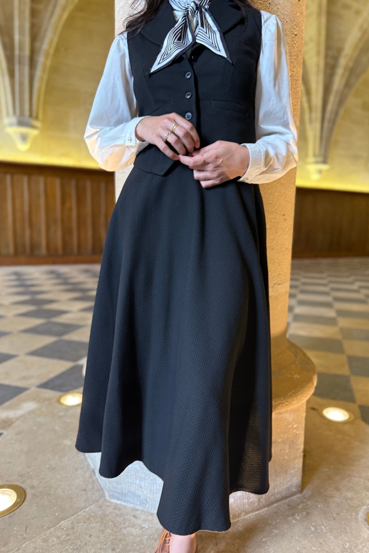 Jupe Académia texturée Noire