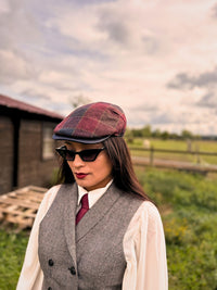 Béret Paddington Carreaux Bordeaux/Bleu