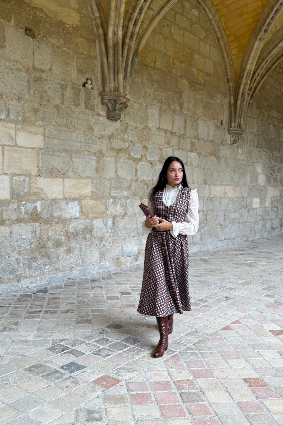 Jupe Academia Tartan Framboise/Noir