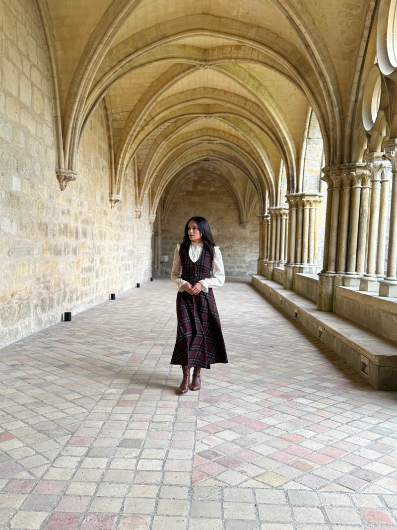 Academia Tartan Burgundy Skirt