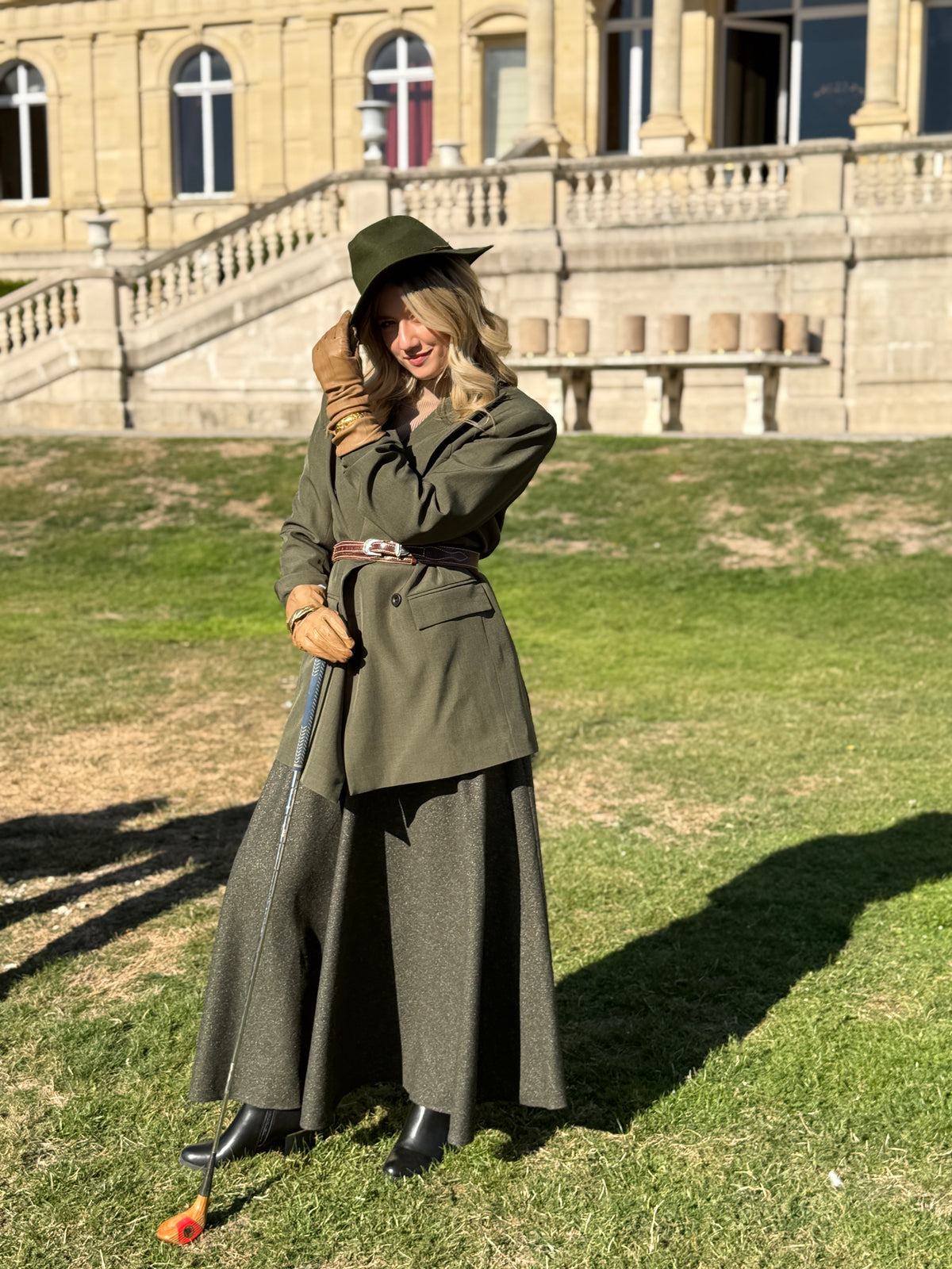 Jupe Paddington Maxi Kaki Chiné