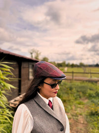 Béret Paddington Carreaux Bordeaux/Bleu